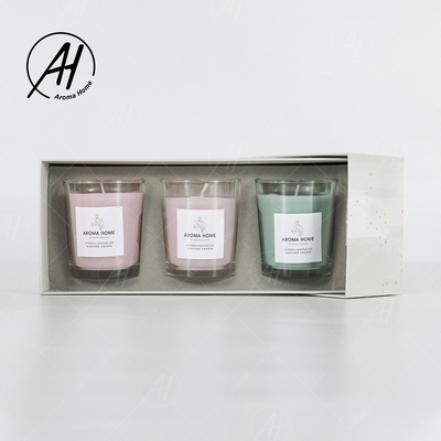 Aromaterapi Parti Mini Ev Cam Kavanoz Soya Balmumu Kokusu Mum Renkli Hediye Seti 5.5 OZ 3 ADET
