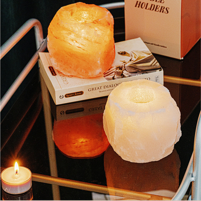 Kristal Taş Süsler Kaya Lambası Seti 4'lü Tealight Mumluk