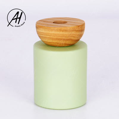 Hediye Seti Ev Yeşil Cam Şişe Reed Difüzör 150ml Beyaz Rattan Çubuklar