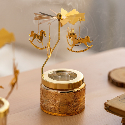 Ana Sayfa Aromaterapi Soya Balmumu Esansiyel Yağı Kokulu Mumlar Starry Sky Round Carousel