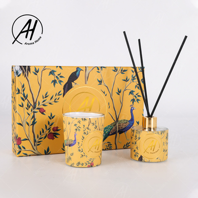 AROMA EV Lüks Reed Difüzör Doğal Yağ Oda Parfümü Koku Mumlar Hediye Seti