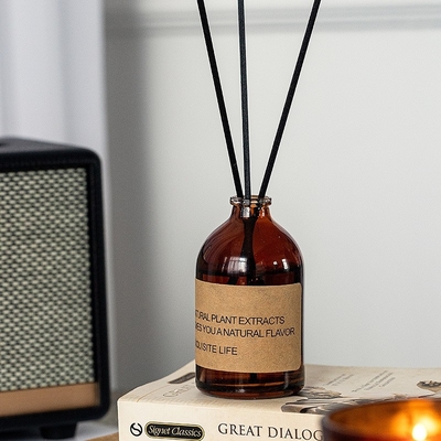 Aromaterapi Cam Şişe Kahverengi Parfüm 100ml Lüks Reed Difüzör
