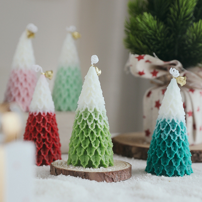 AROMA EV Toptan Lüks Noel Ağacı Şekli Yenilik Soya Balmumu Kokulu Mum