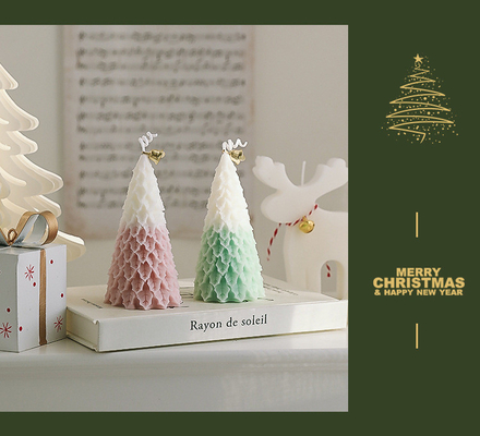 AROMA EV Toptan Lüks Noel Ağacı Şekli Yenilik Soya Balmumu Kokulu Mum