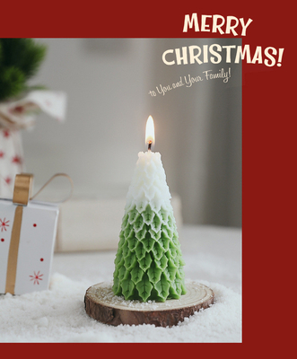 AROMA EV Toptan Lüks Noel Ağacı Şekli Yenilik Soya Balmumu Kokulu Mum