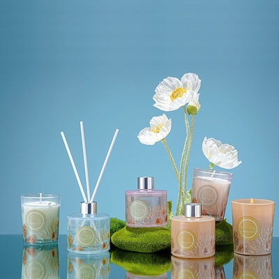 Düğün Partisi Renkli Çam Kozalağı Kamış Difüzör Kokulu Mum Kavanoz Hediye Seti 60g 50ml