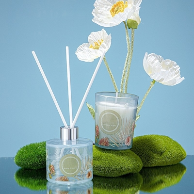 Düğün Partisi Renkli Çam Kozalağı Kamış Difüzör Kokulu Mum Kavanoz Hediye Seti 60g 50ml