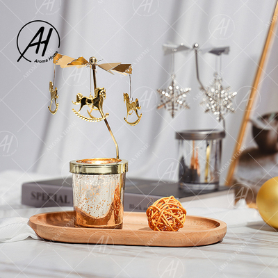 Dökme Cam Kavanoz Kokulu Mum Dönen Paça At Lambası Aroma Ev Mum