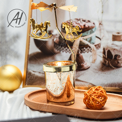 Dökme Cam Kavanoz Kokulu Mum Dönen Paça At Lambası Aroma Ev Mum