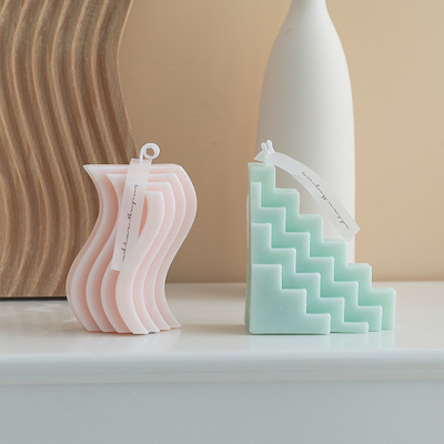 AROMA HOME Lüks Aromaterapi Pembe Beyaz Soya Balmumu Kokulu Mum S Şekilli