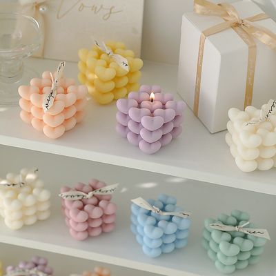 DIY Yeni Yıl Aşk Rubik Küpü Mum Kokulu Geometrik Aromaterapi Hediyesi