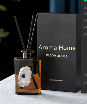 AROMA HOME Amber Kristal Esansiyel Yağı Reed Difüzör Setleri 180ml Yatak Odası İçin