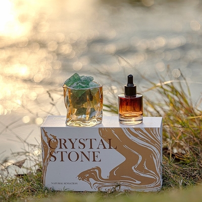 Cam Kavanoz 30ml 260g Kristal Kokulu Mumlar Hediye Seti Lüks Reed Diffuser