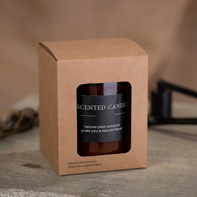 Çevre Dostu Özel Markalı Uçucu Yağ Mumları Amber Cam Mum 4 Oz