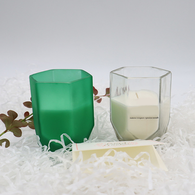 Aroma Ev Soya Balmumu Kokulu Mum, Ev Dekorasyonu İçin Özelleştirilmiş Altıgen Mum Kavanozu ile