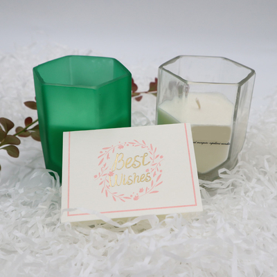 Aroma Ev Soya Balmumu Kokulu Mum, Ev Dekorasyonu İçin Özelleştirilmiş Altıgen Mum Kavanozu ile