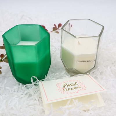Aroma Ev Soya Balmumu Kokulu Mum, Ev Dekorasyonu İçin Özelleştirilmiş Altıgen Mum Kavanozu ile
