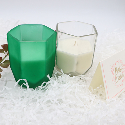 Aroma Ev Soya Balmumu Kokulu Mum, Ev Dekorasyonu İçin Özelleştirilmiş Altıgen Mum Kavanozu ile