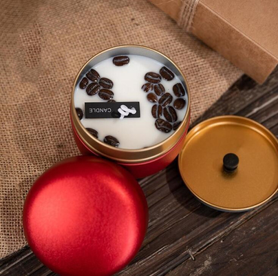 OEM Soya Balmumu Buzlu Kahve Çekirdekleri Teneke Kutu Mum Noel için 10cl