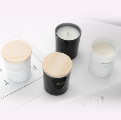 Aroma Home Siyah Beyaz Soya Balmumu Ahşap Kapaklı Özel Teneke Kokulu Mum