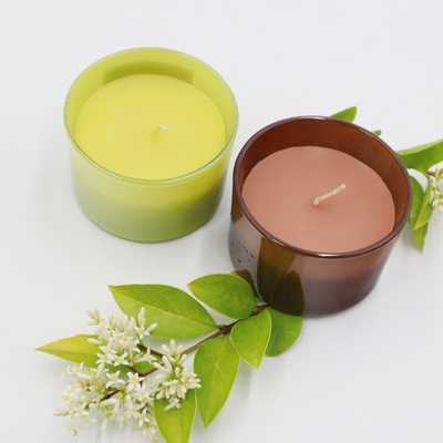 OEM Soya Balmumu Kokulu Aroma Ev Mum Hindistan Cevizi Ve Kireç 4oz