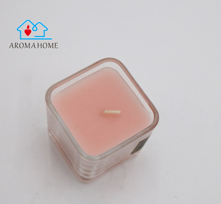 Düğünler için Özel Siyah Etiket Gardenia Kare Cam Kavanoz Kokulu Mum 9 Oz