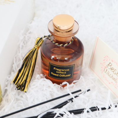Aroma Reed Difüzör 126ml Lüks Hediye Seti Ev Kokusu İçin Kahverengi Şişede