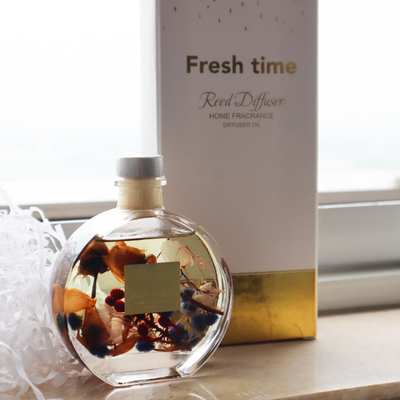 Aroma Reed Difüzör 100ml Kahverengi Kuru Çiçek ile Lüks Hediye Seti