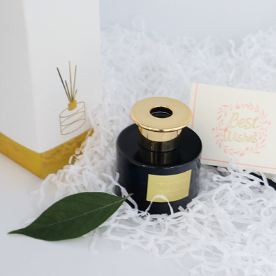 Aroma Reed Difüzör 100ml Siyah Şişe Altın Kapaklı Lüks Hediyelik Set