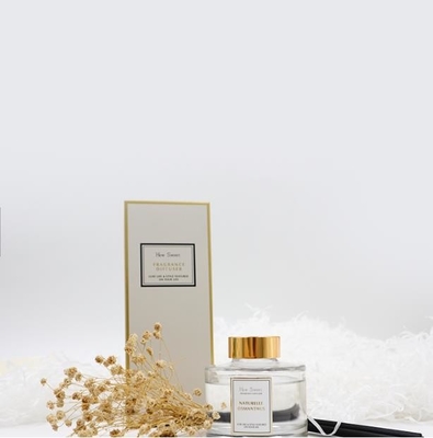 Aroma Reed Difüzör 126ml Yuvarlak Şişe Altın Kapaklı Lüks Hediyelik Set