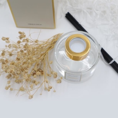 Aroma Reed Difüzör 126ml Yuvarlak Şişe Altın Kapaklı Lüks Hediyelik Set