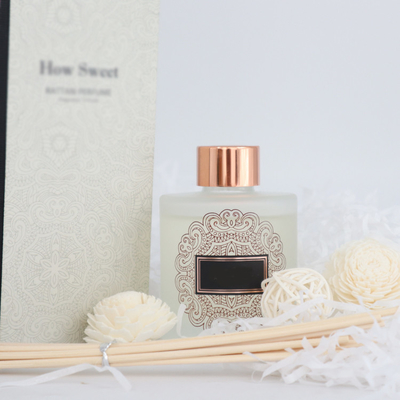 Aroma Kamış Difüzör Lüks 126ml Yuvarlak Şişe Sola Çiçeği ile Hediye Seti