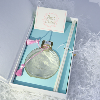 Aroma Reed Difüzör 130ml Pembe Düğümlü ve Sert Kutulu Lüks Hediye Seti