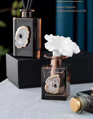 Aroma Reed Difüzör 180ml Kahverengi Beyaz Kabuk Dekorasyonlu Lüks Hediye Seti