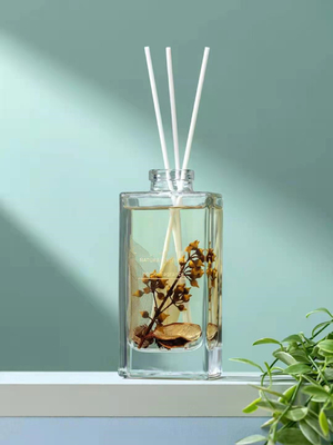 Aroma Kamış Difüzör 150ml Kare Parfüm Kurutulmuş Çiçek ile Lüks Hediye Seti