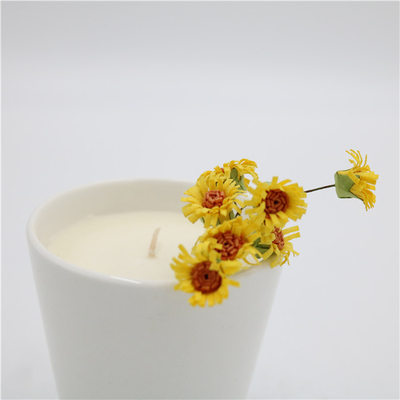 6oz Basit Beyaz Doğa Seramik Soya Mumu Aromaterapi Kavanoz Mumu