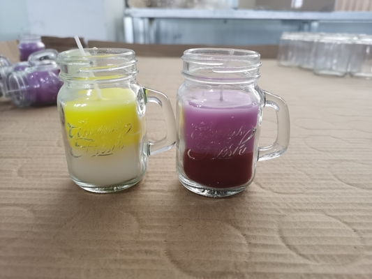 Aroma Ev Soya Balmumu Sevimli Mason Kavanoz Saplı Özel Kokulu Mum