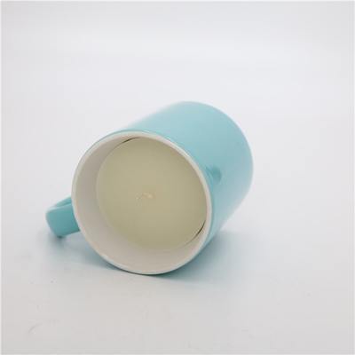Aroma Home Parlak Mavi Yuvarlak Çay Bardağı Kokulu Seramik Soya Mum 5.5oz