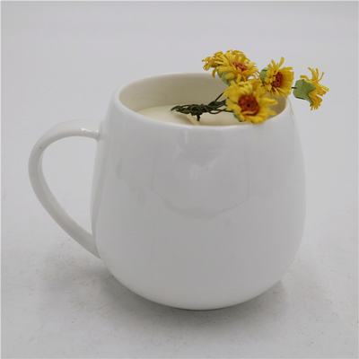 Soya Balmumu Seramik Çay Bardağı Mum Kokulu Mat Beyaz Yuvarlak 6oz