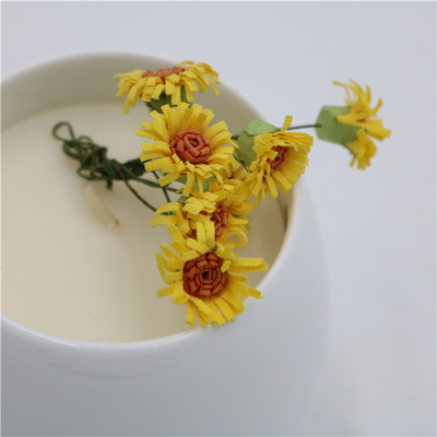 Soya Balmumu Seramik Çay Bardağı Mum Kokulu Mat Beyaz Yuvarlak 6oz