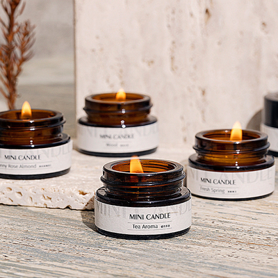 Aroma Mini Amber Glass 3oz Mason Kavanoz Mum Sleep Spa İçin