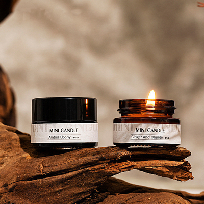 Aroma Mini Amber Glass 3oz Mason Kavanoz Mum Sleep Spa İçin
